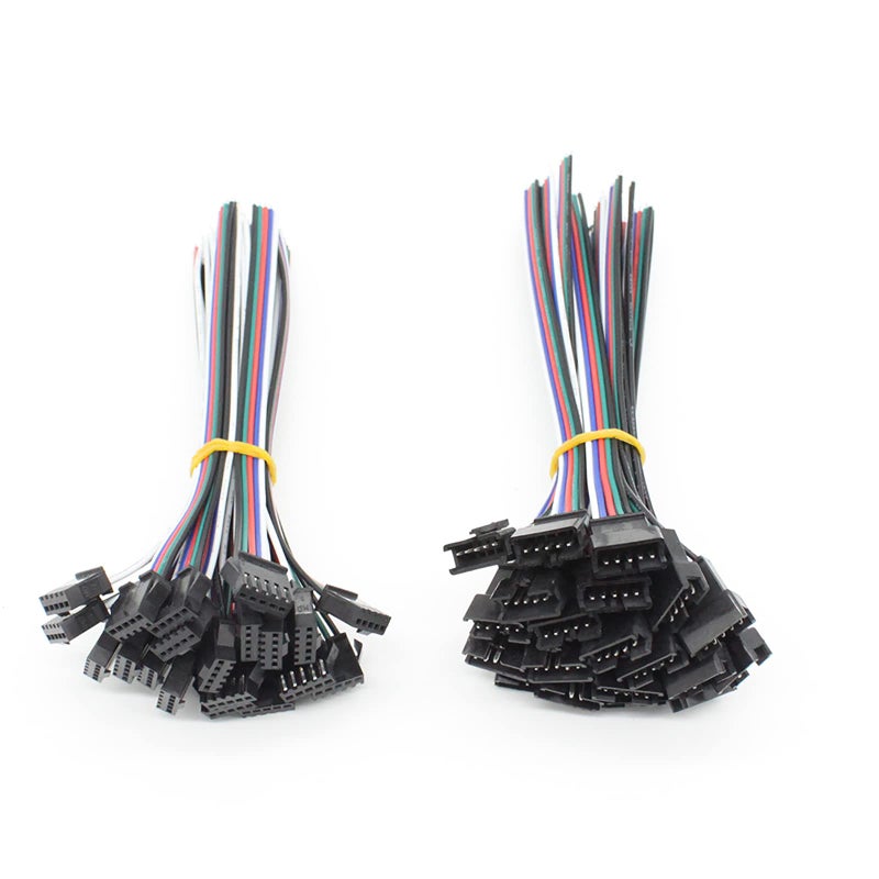RGBZONE 20Pairs JST SM 5PIN Plug Male to Female EL Wire Cable Connector Adapter for 5050 RGBW RGBWW LED Strip Light - Image 1